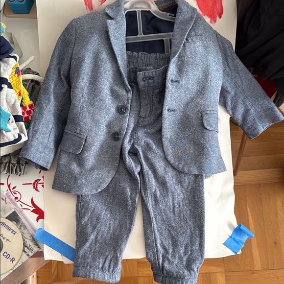 H&M Stylish Blue/Gray Toddler Suit Set 2T - Picture 1 of 5